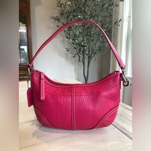 Vintage Coach Mini Hobo Bag Pink Pebble Leather Handbag #4293 with Hangtag